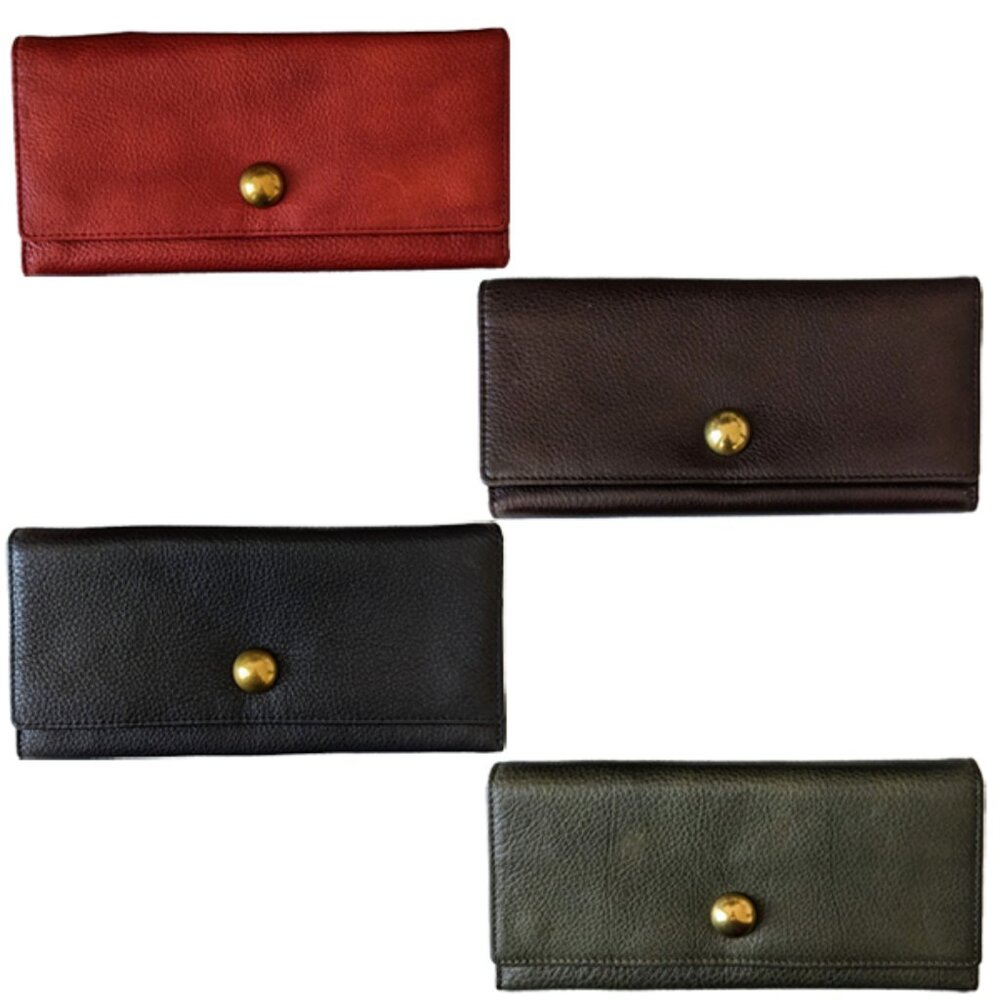 Osgoode Marley Leather Women's Long Wallet with Brass Snap New